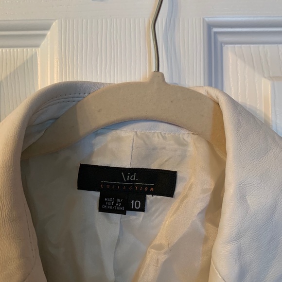 id Collection White Leather Jacket size 10 - Picture 2 of 4